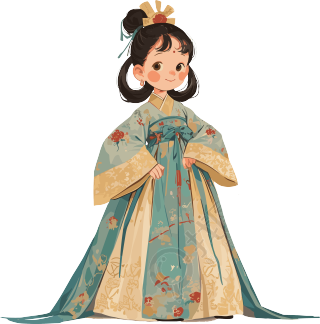 古风小孩PNG插图