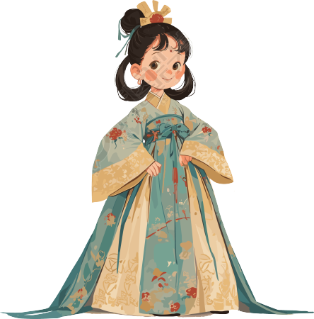 古风小孩PNG插图