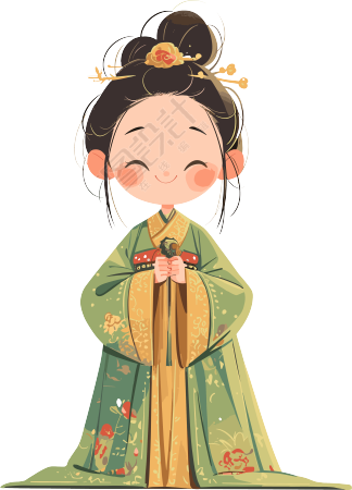 古风小孩商业插画