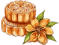 月饼桂花插画