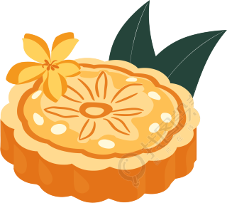 月饼扁平插画