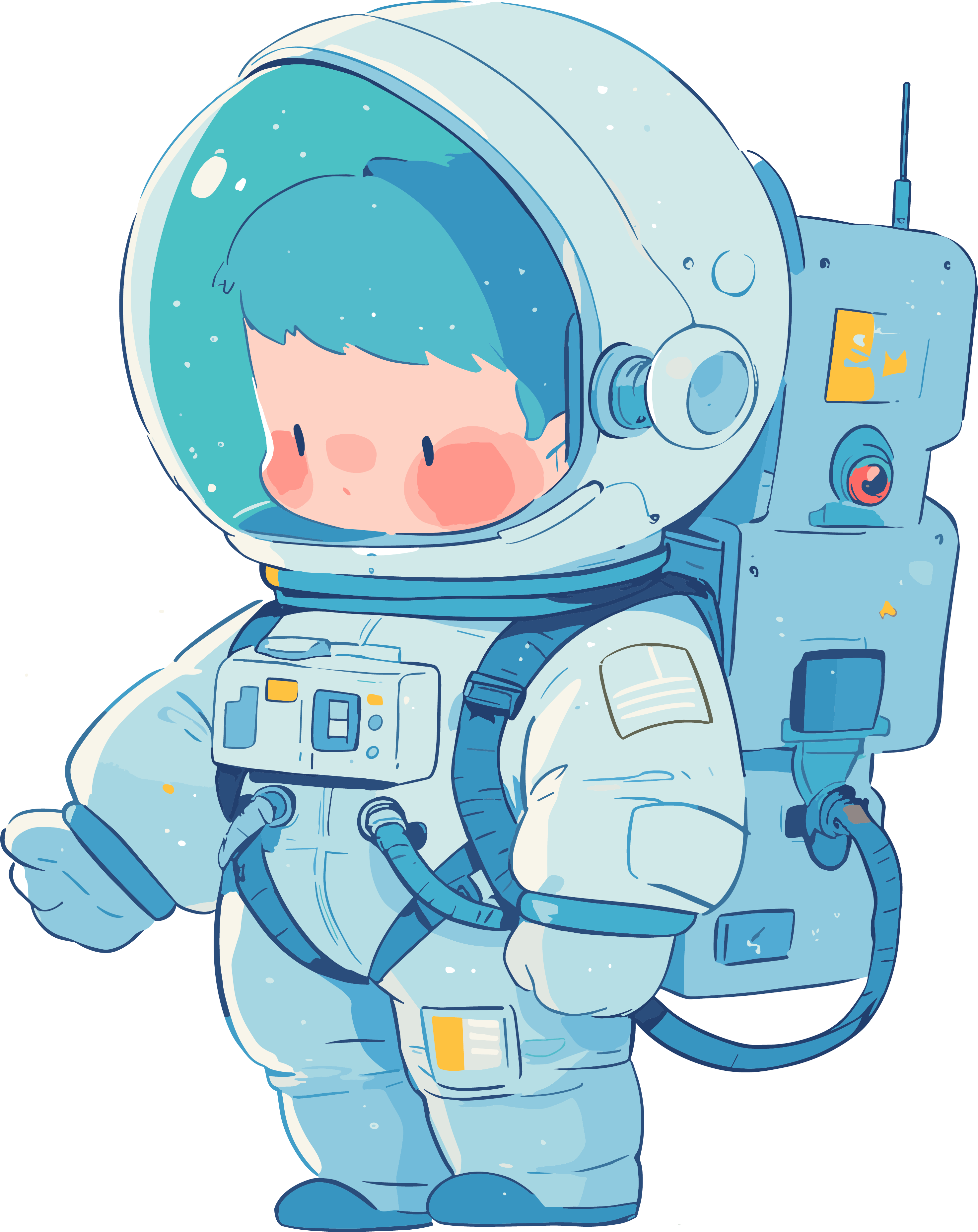 卡通宇航员插图