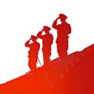士兵剪影插画素材