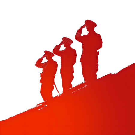 士兵剪影插画素材