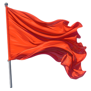 党政红旗透明背景素材