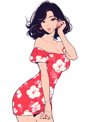 魅力女性可爱素材