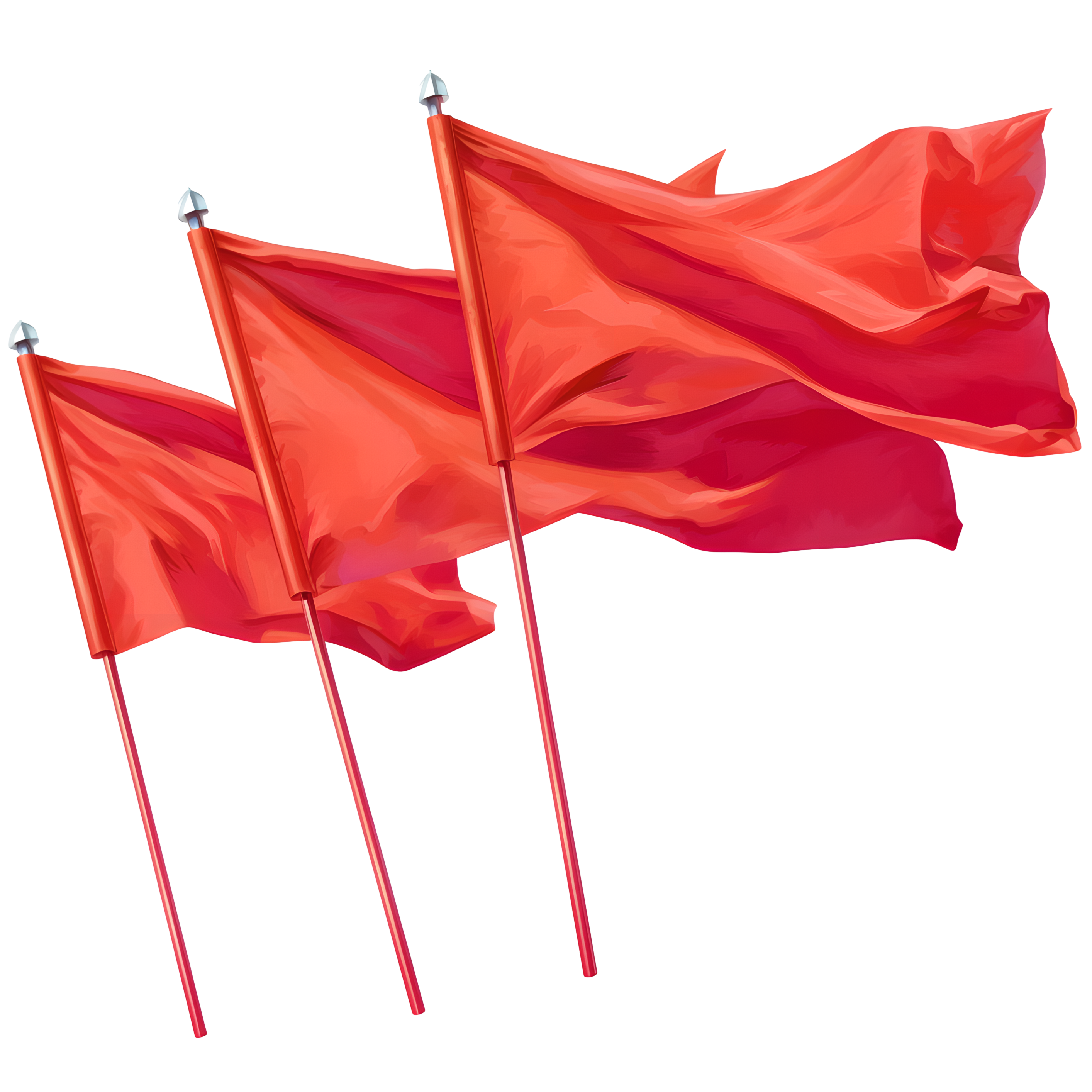 党政红旗高清插画素材