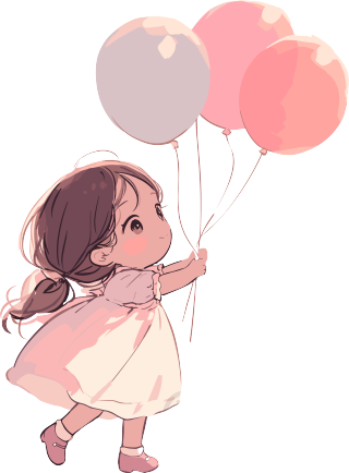 拿气球的小孩插图