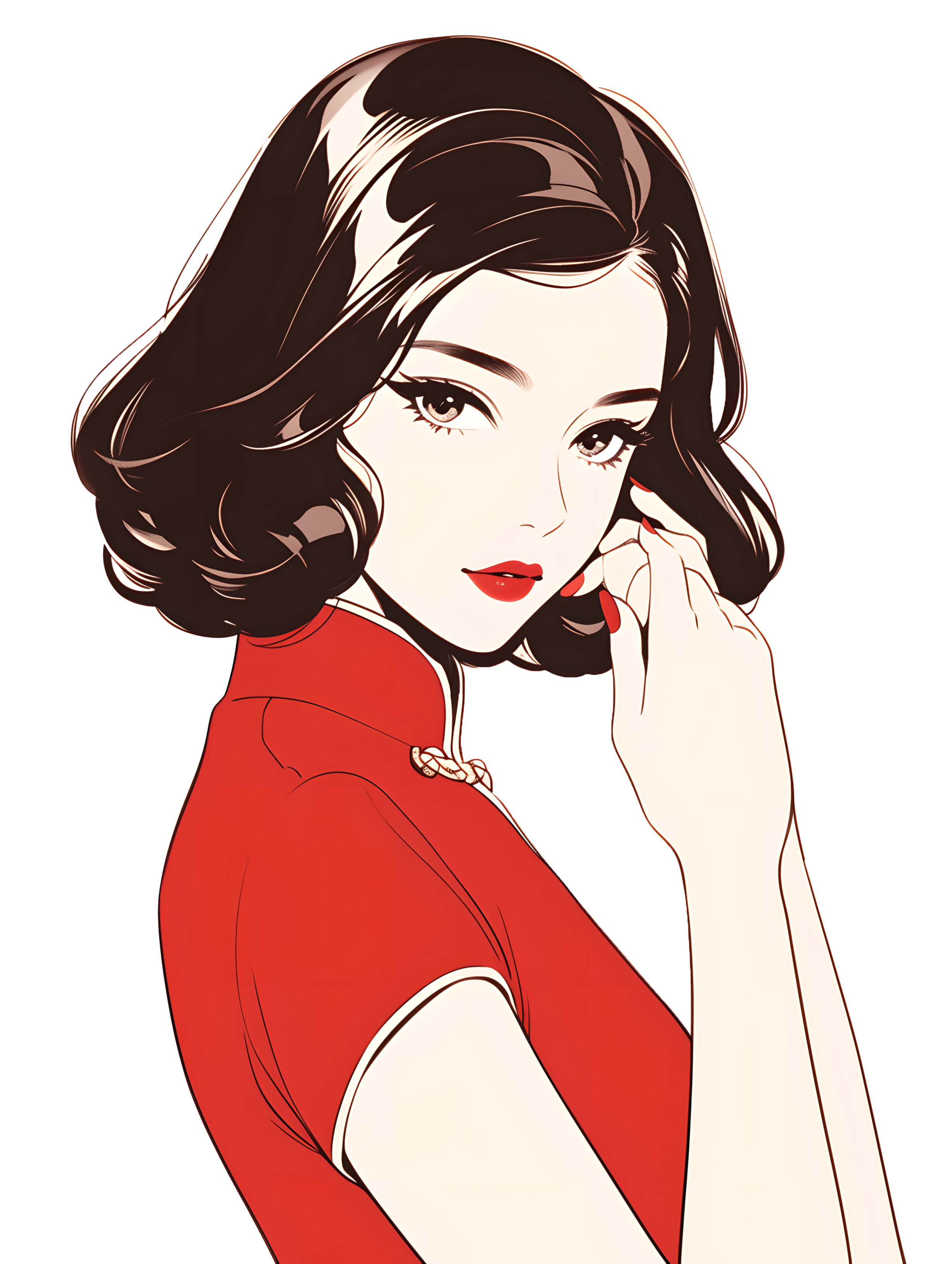 魅力女性插画设计元素