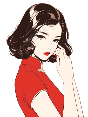 魅力女性插画设计元素