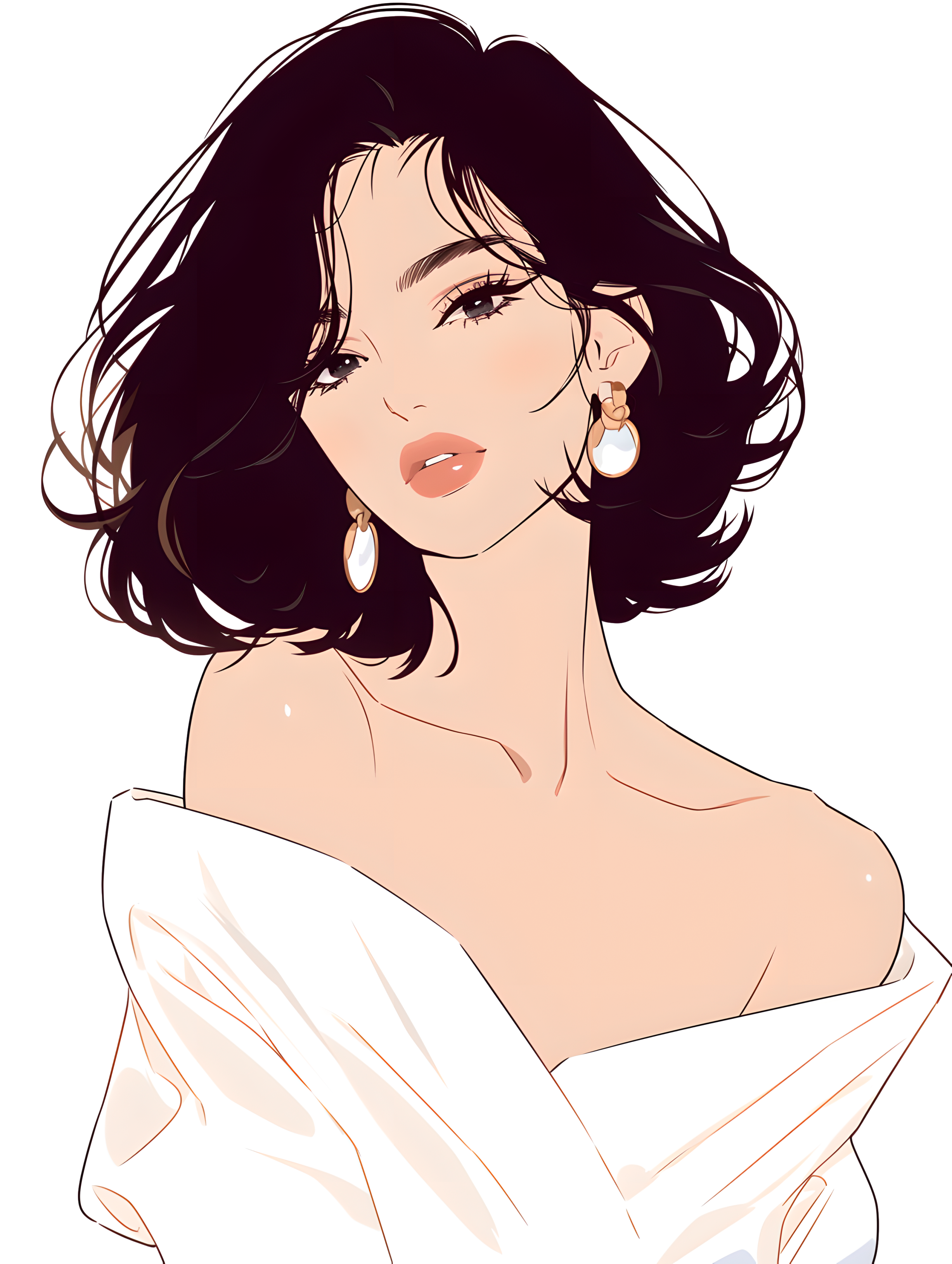 魅力女性简约插画