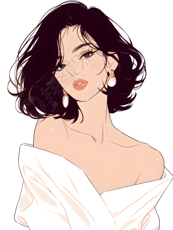 魅力女性简约插画