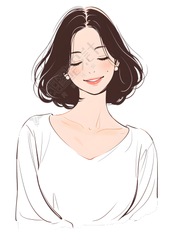 魅力女性优雅插画
