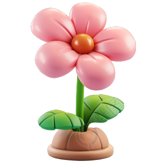 3D花朵简约插图