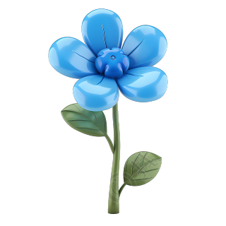 3D花朵卡通插画