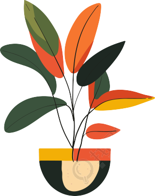 抽象植物创意插画