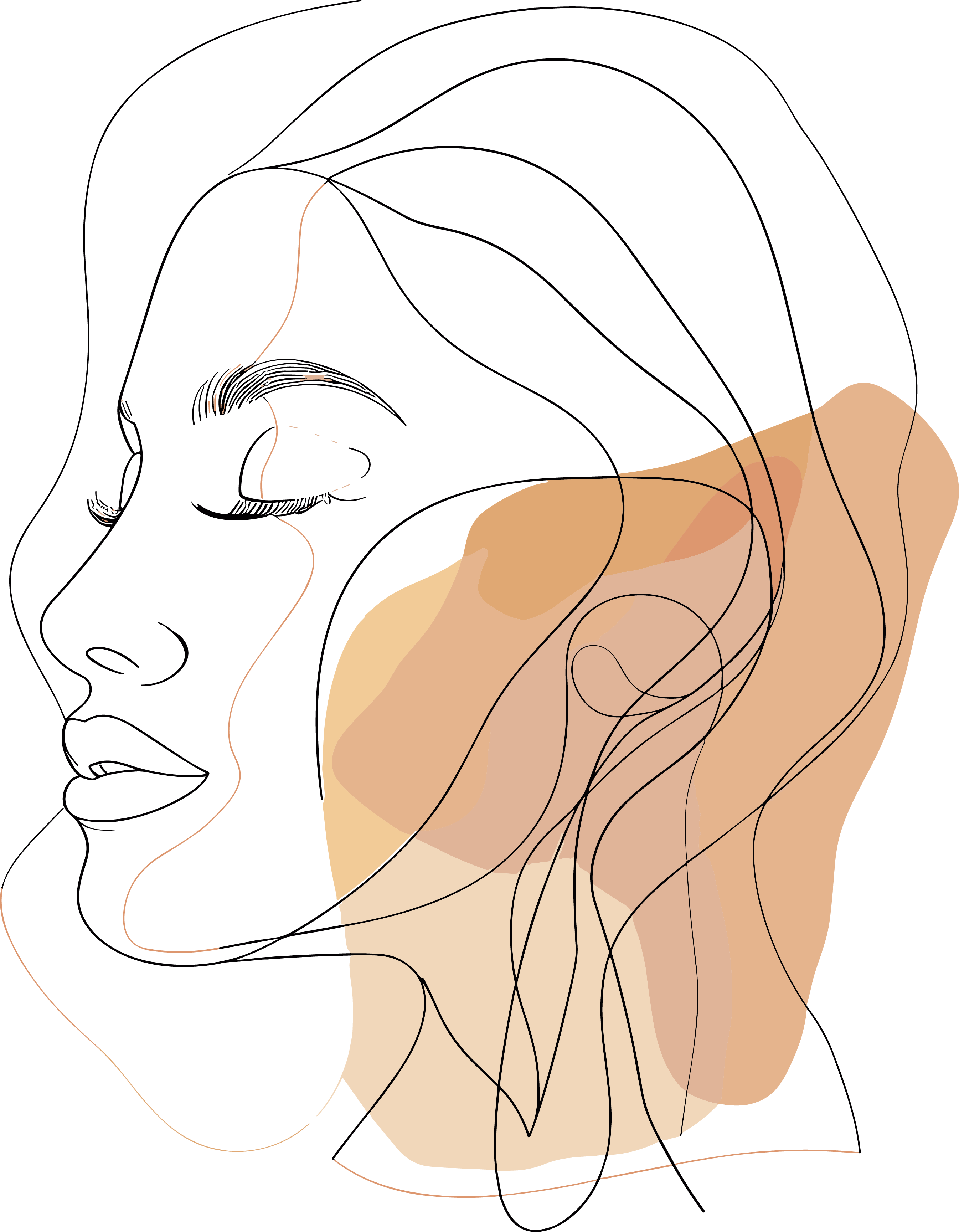 抽象线条人物插画
