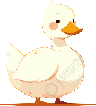 小鸭子卡通扁平插图