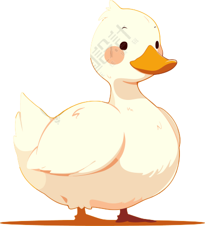 小鸭子卡通扁平插图