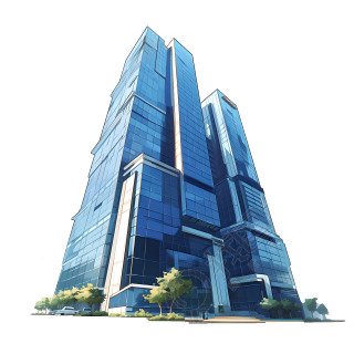 3D摩天大楼简笔画素材