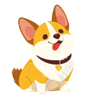 卡通柯基插图