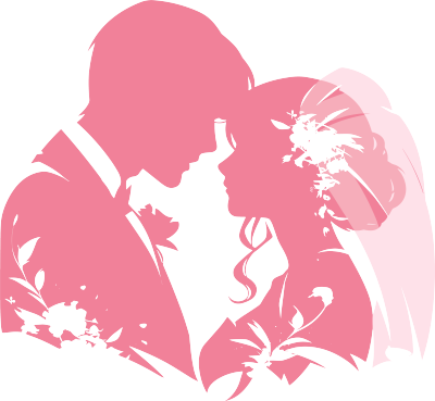 新人粉色剪影插图