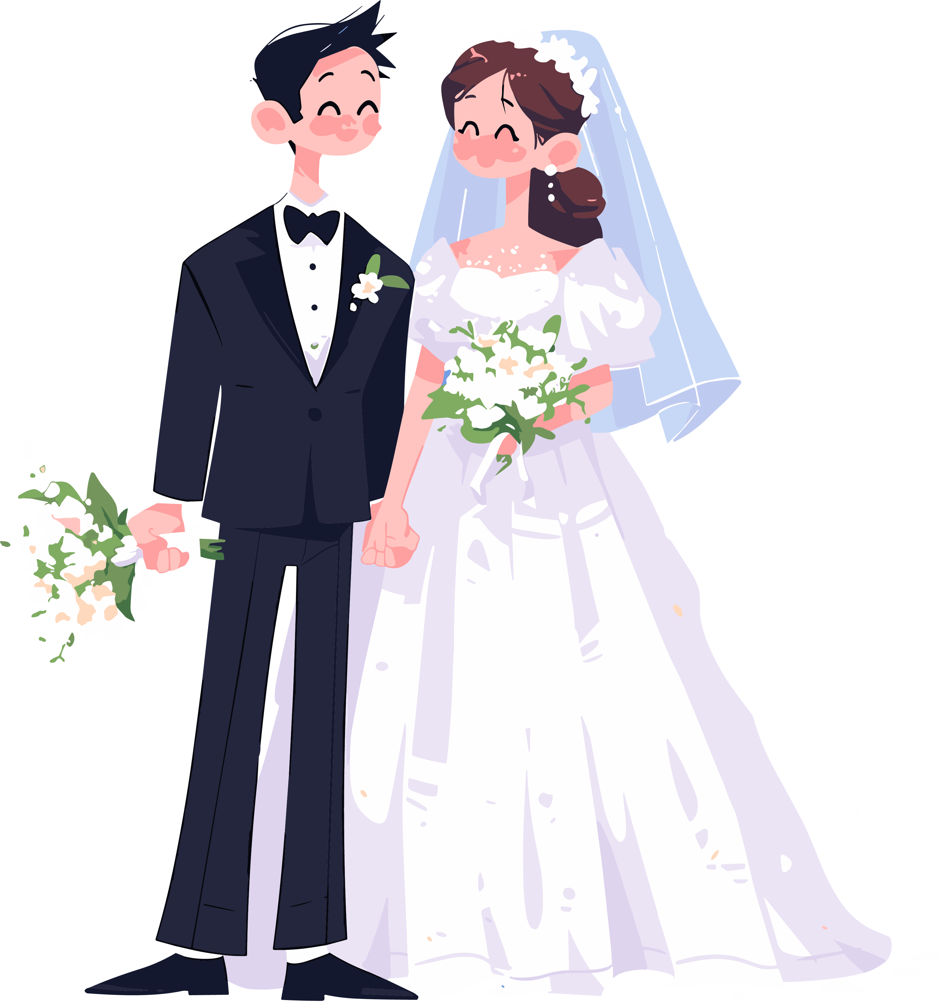 新婚夫妇透明背景素材