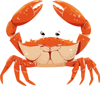 卡通螃蟹元素