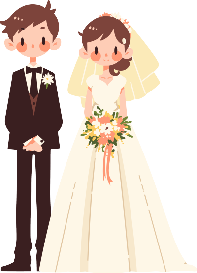 新婚夫妇平面插图