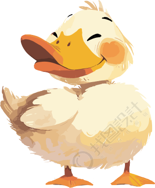 小鸭子卡通可爱插图