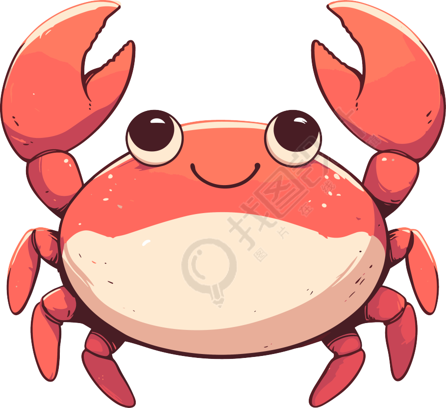 卡通螃蟹插画设计元素