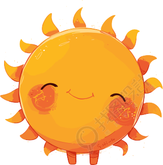 可爱太阳简笔插画