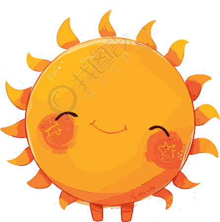 可爱太阳简笔插画