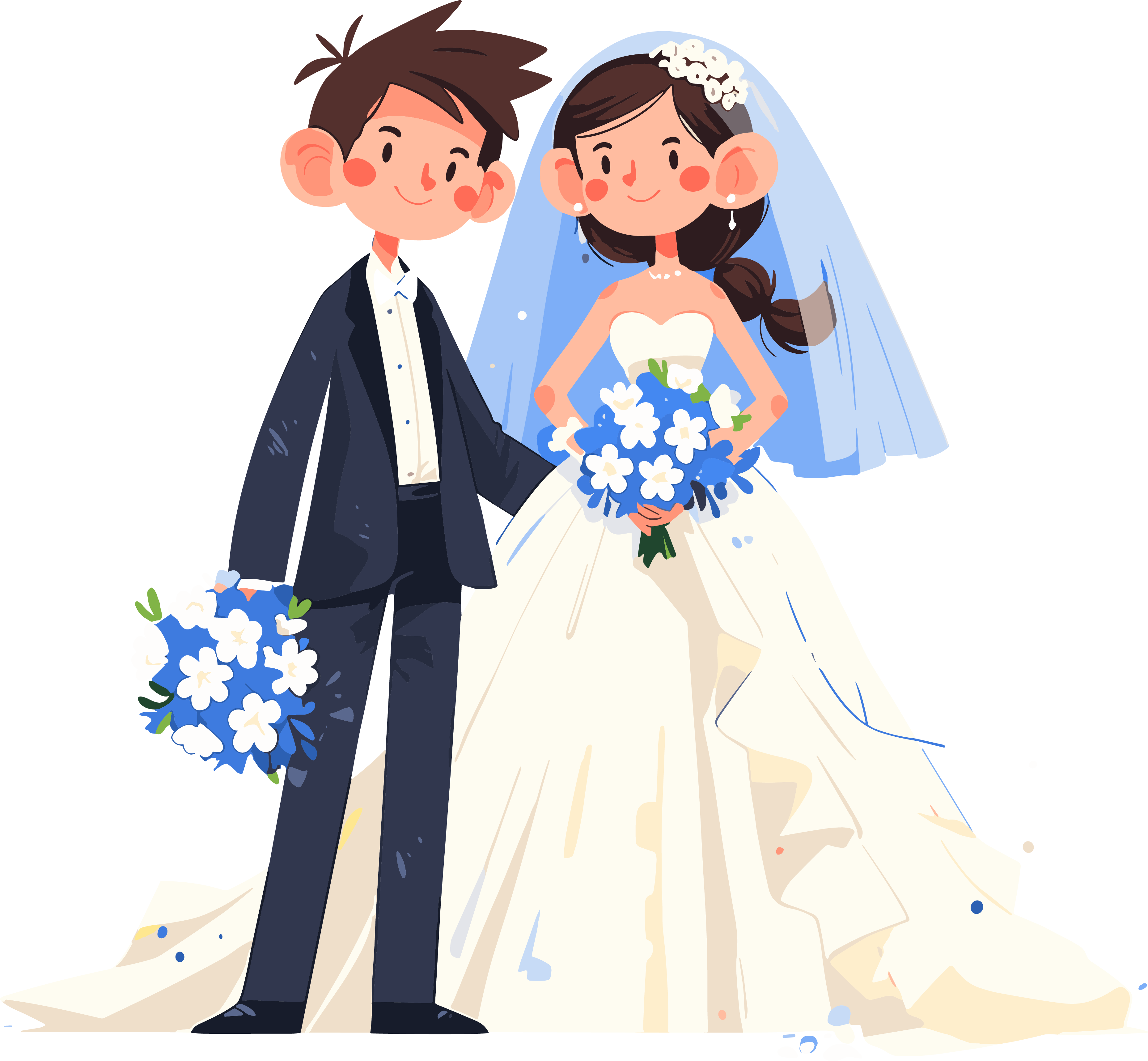 新婚夫妇插画