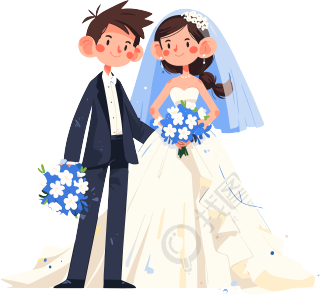 新婚夫妇插画