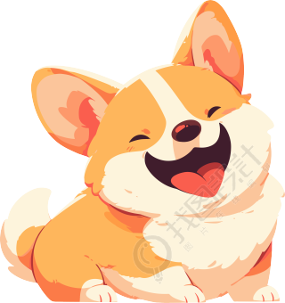 卡通柯基插画设计元素