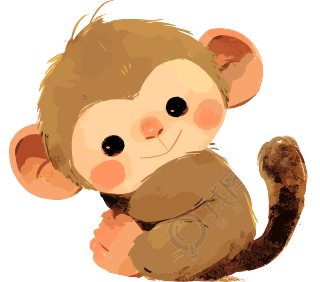 猴子卡通插图