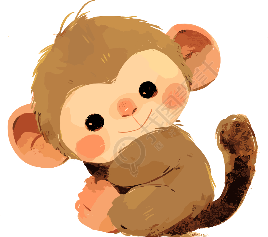 猴子卡通插图