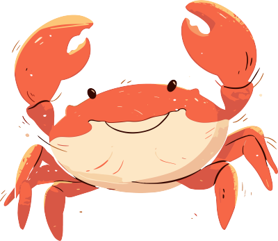 卡通螃蟹可爱插图