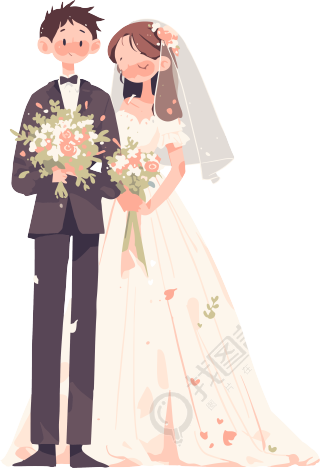 新婚夫妇可爱素材