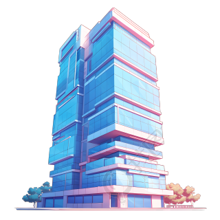 3D摩天大楼透明背景素材