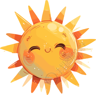可爱太阳透明背景插画