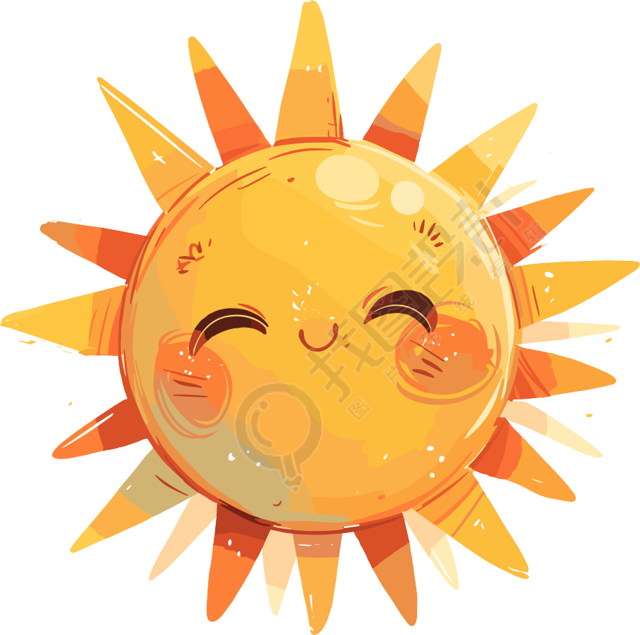 可爱太阳透明背景插画