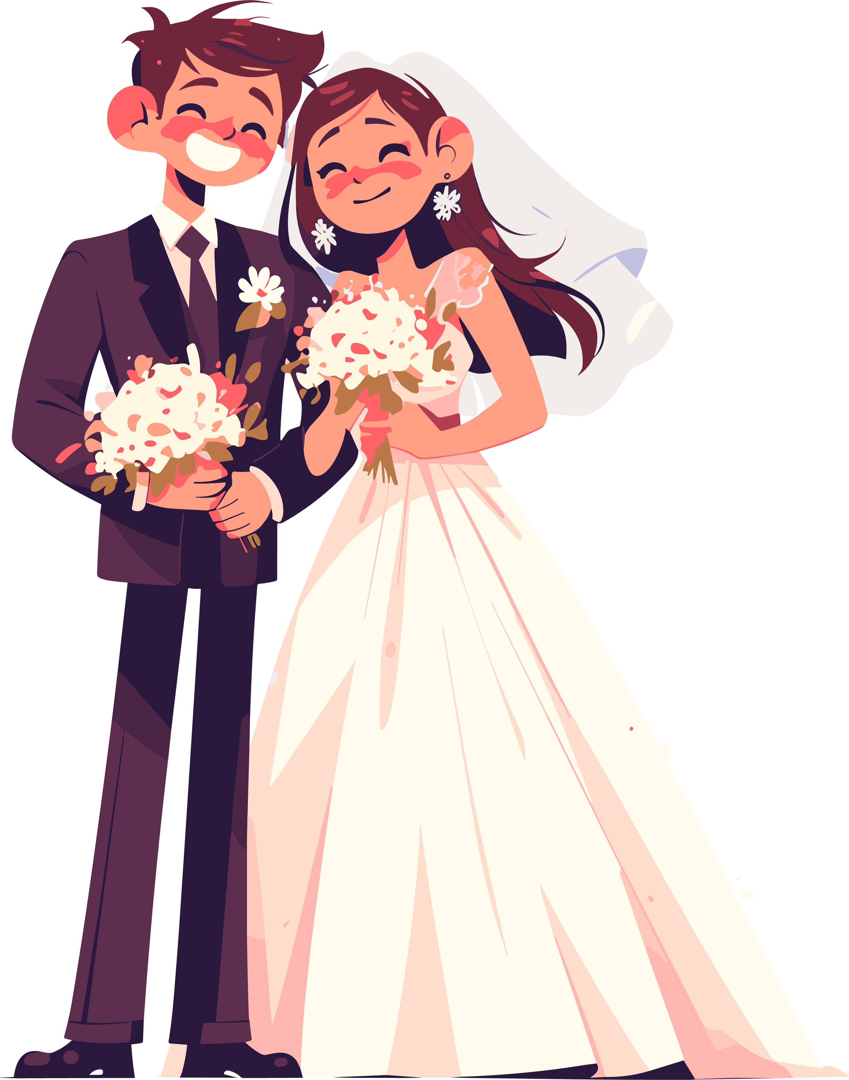 新婚夫妇创意插画