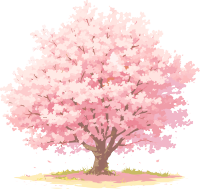 樱花树插画简约素材