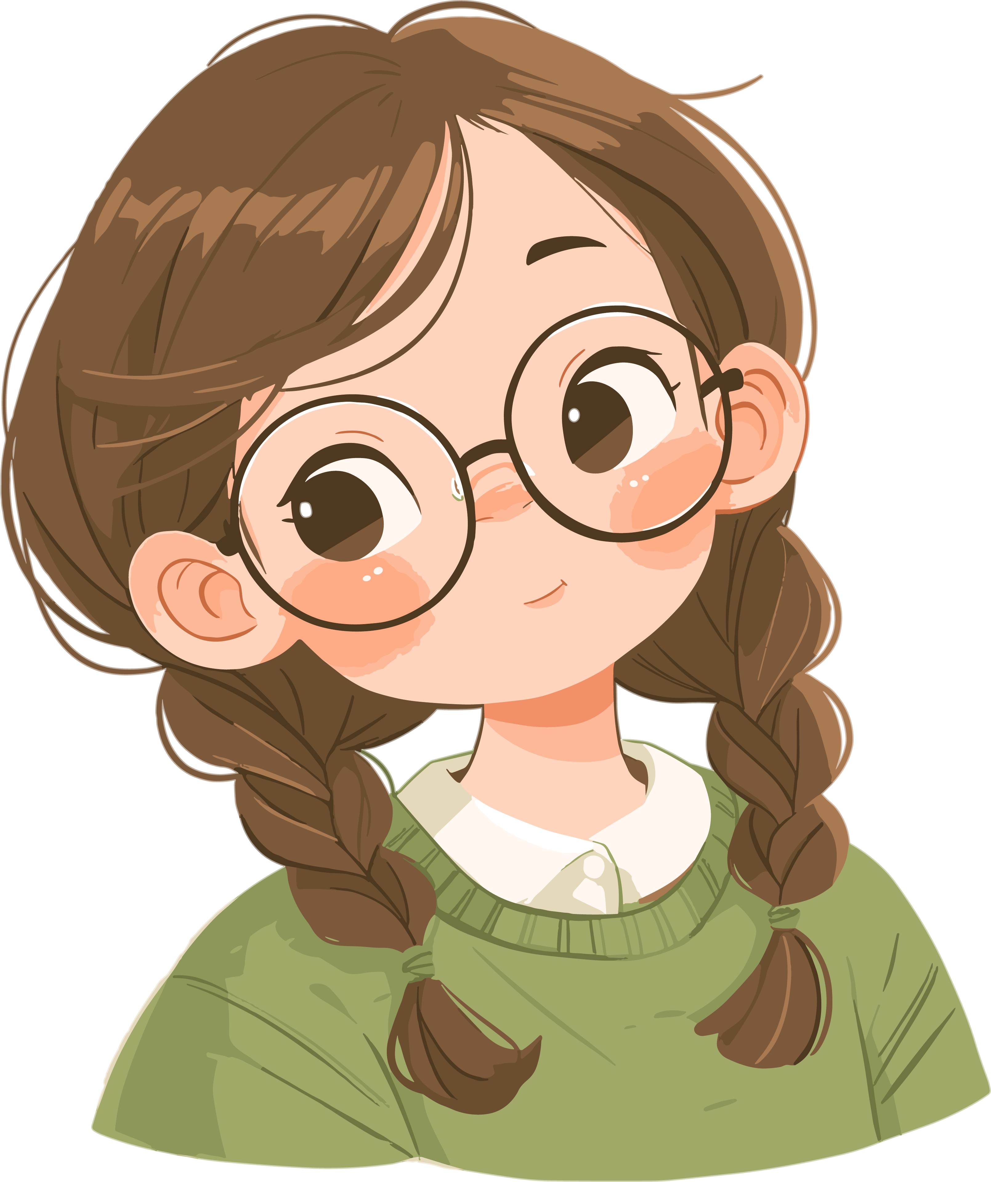 近视学生精致插画