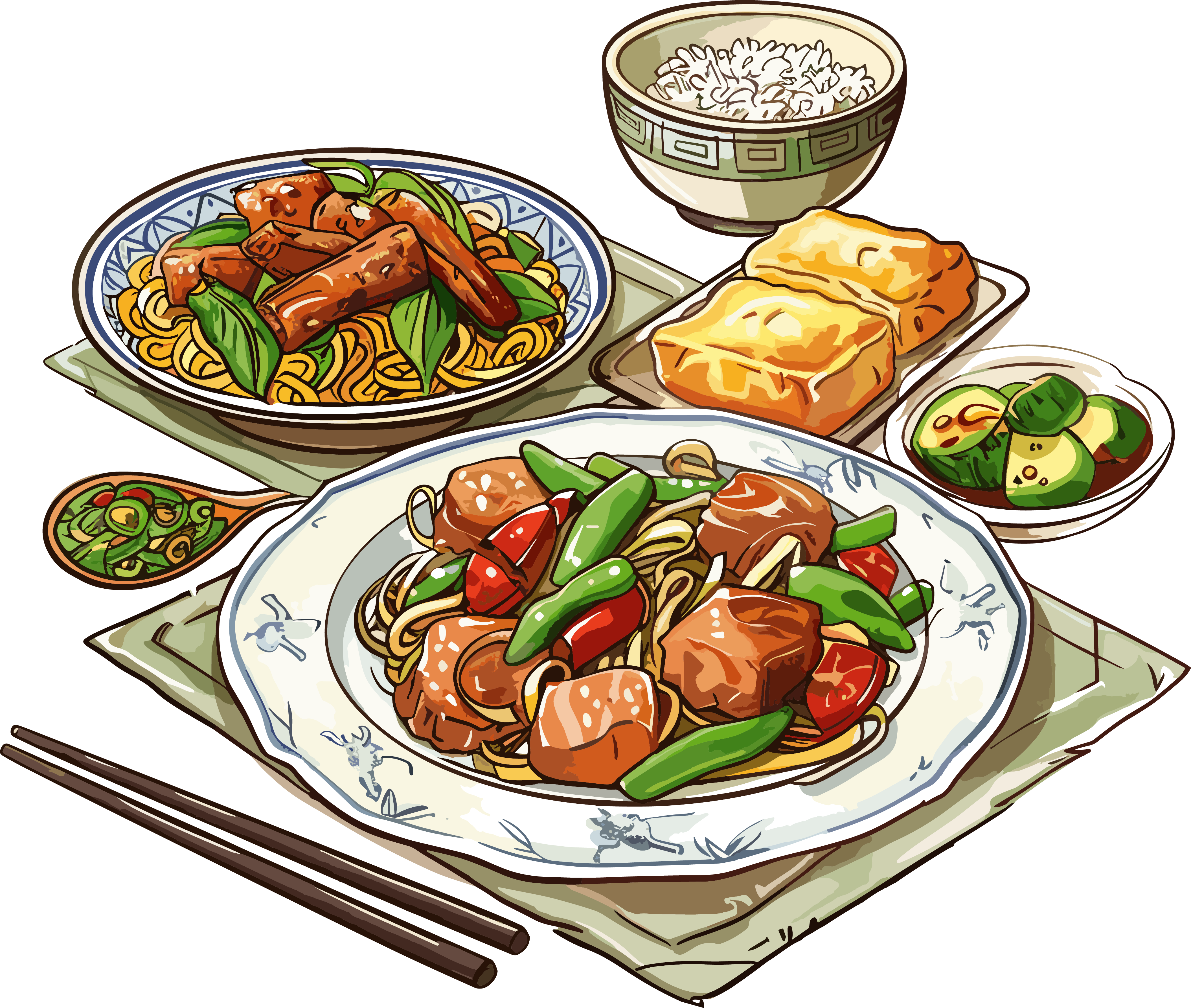 卡通午餐可商用素材