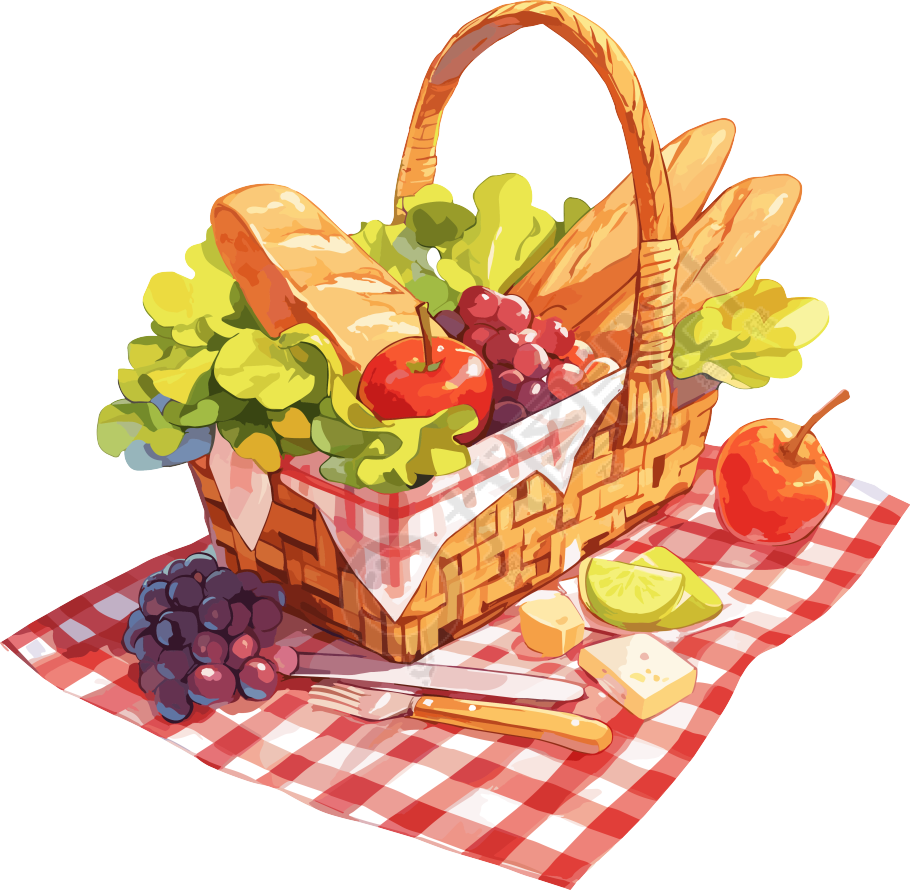 野餐美食插画素材