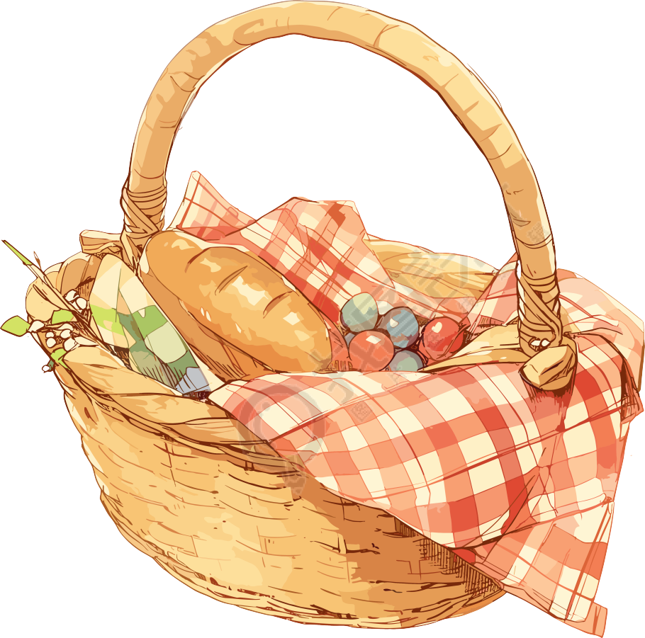 野餐美食插画设计素材