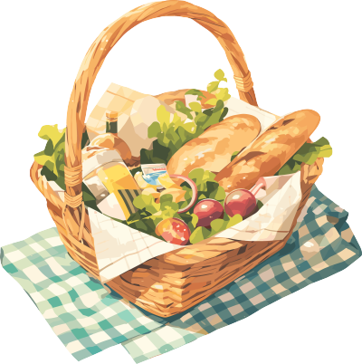 野餐美食透明背景插画